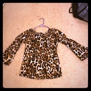 Cheetah printed off the shoulder blouse